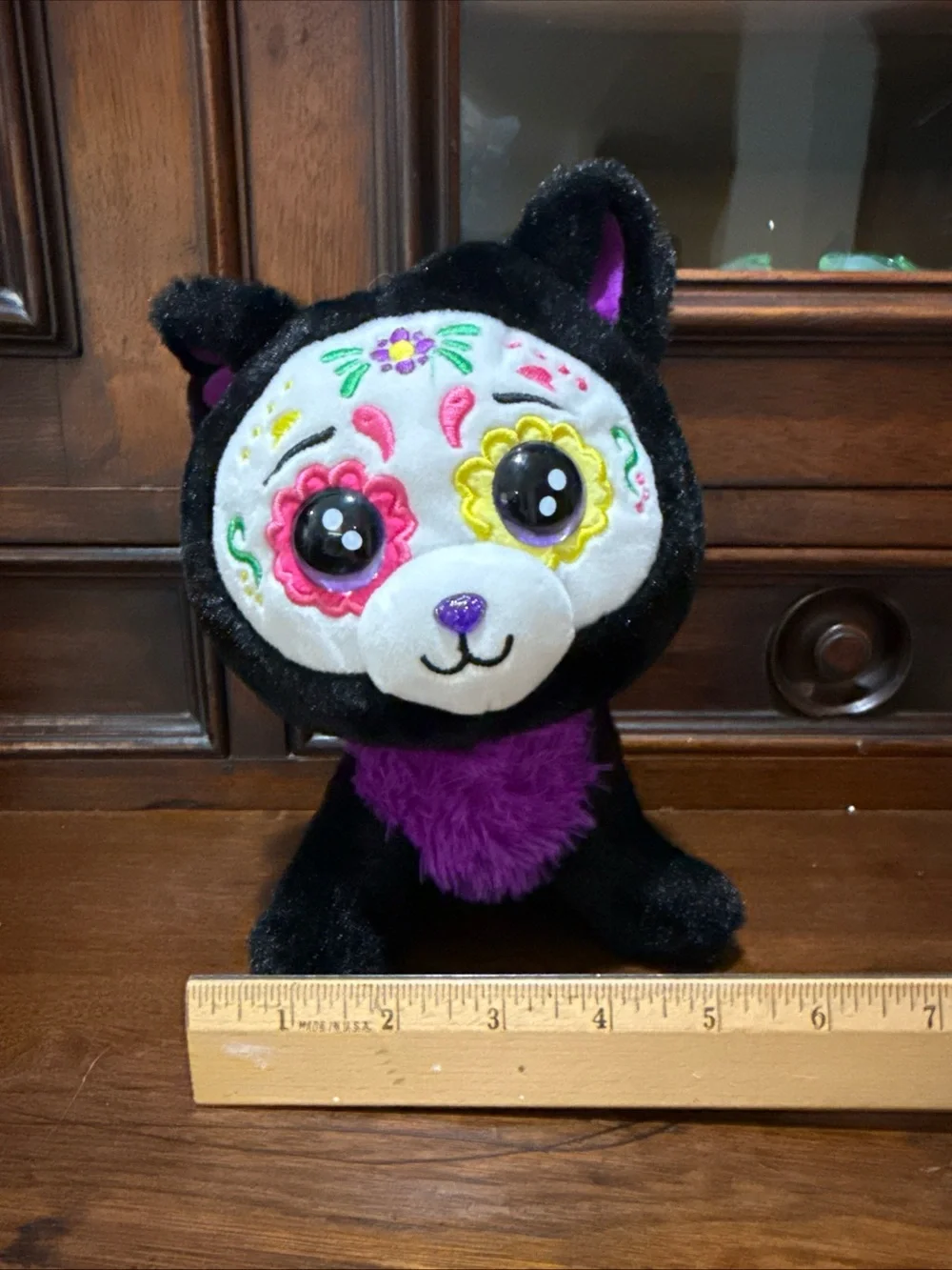 Russ Lil Peepers Black Cat Stuff Plush “Day Of Dead” KellyToy Stuffed Animal